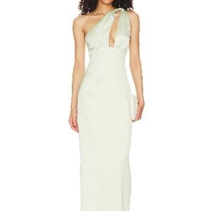 Lovers + Friends Green Asymmetrical Cutout Maxi Dress